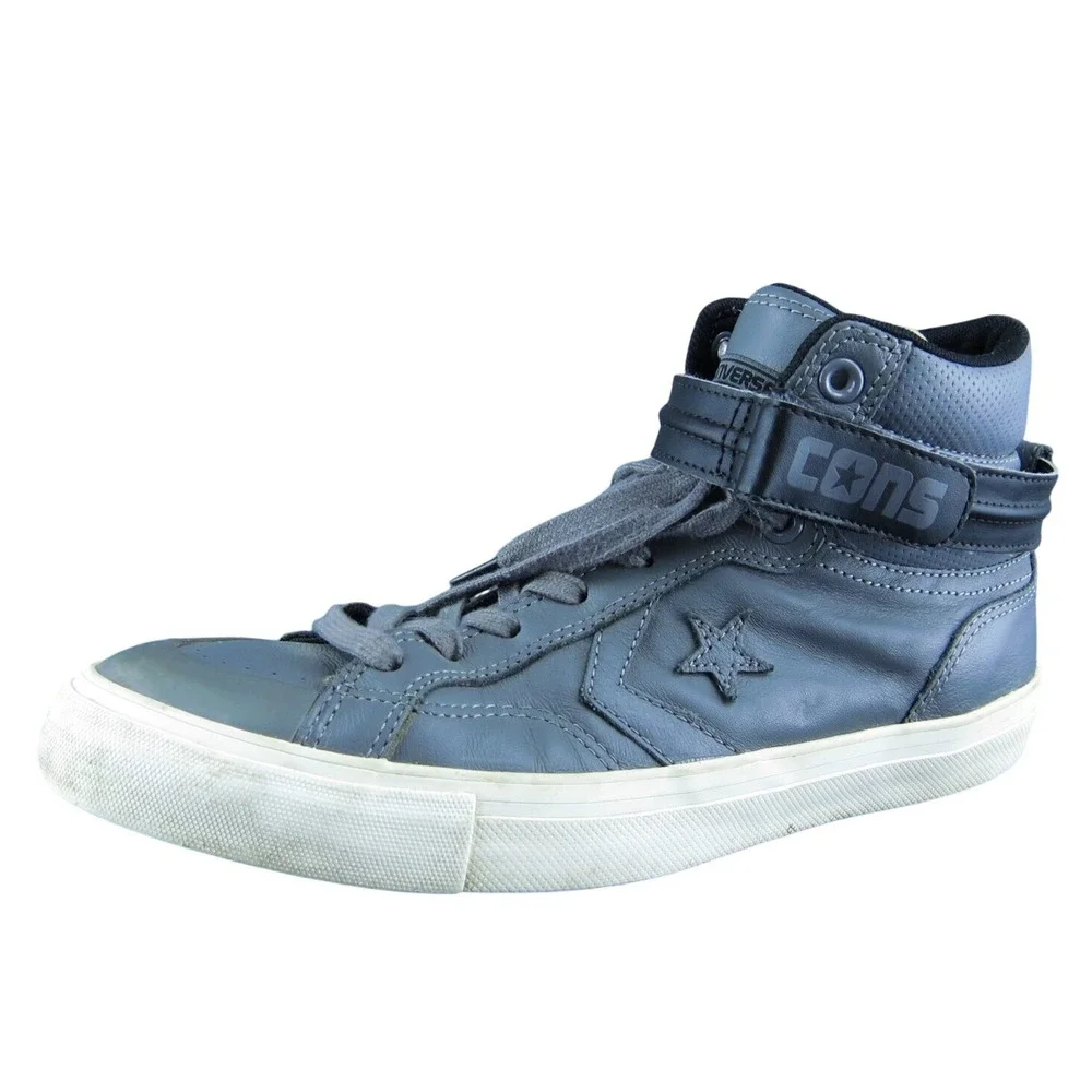 Converse CONS Men Sneaker Shoes Gray Leather Lace Up Size 8‎ Medium
